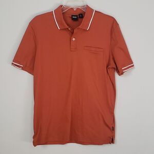 Hugo Boss Shirt Mens Med Polo Texas Longhorn Orange Mad Men Golf Retro Classic